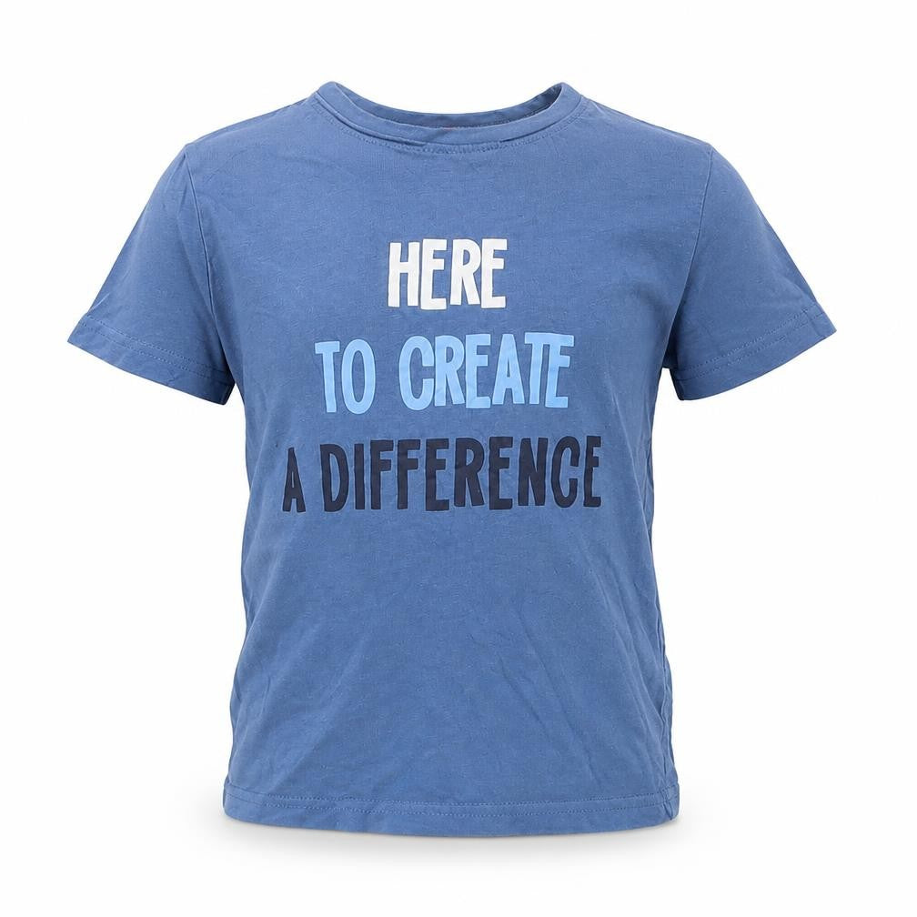 Lily&Dan  Boys Blue  Cotton Basic T-Shirt Size 7-8 Years Round Neck