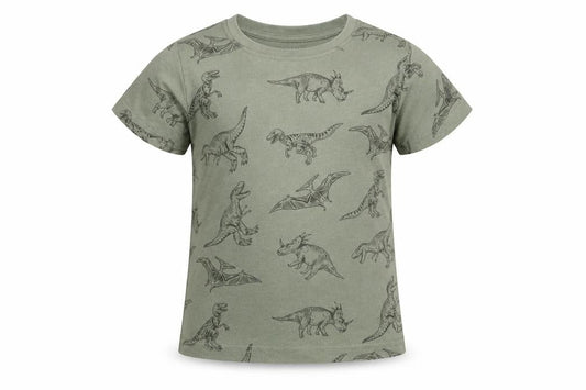 Primark Girls Green  Cotton Basic T-Shirt Size 6-7 Years Round Neck