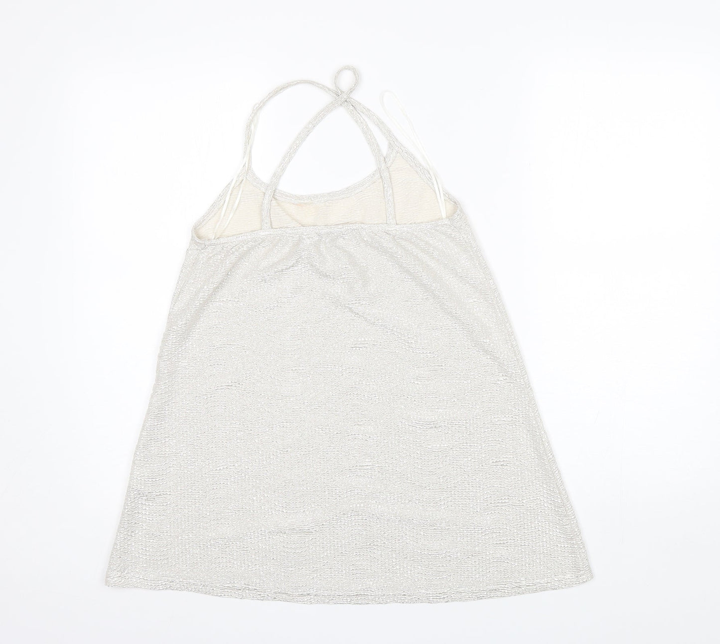 River Island Womens Silver  Polyester Camisole Tank Size 8 Halter
