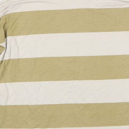 Missguided Womens Brown Striped Polyester Basic T-Shirt Size 10 Round Neck