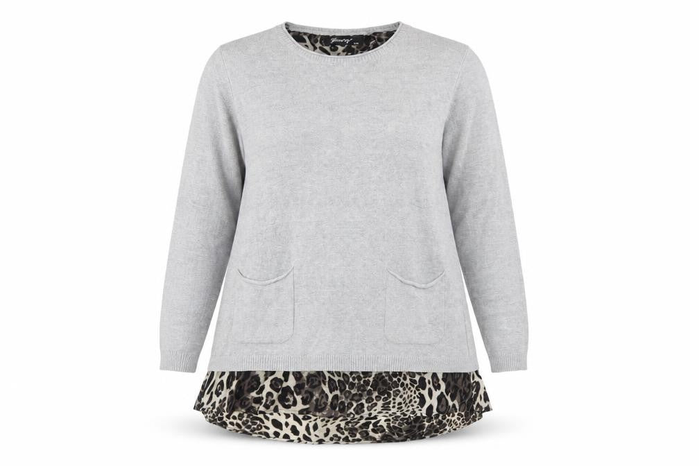 Finery Womens Grey Round Neck  Viscose Pullover Jumper Size S