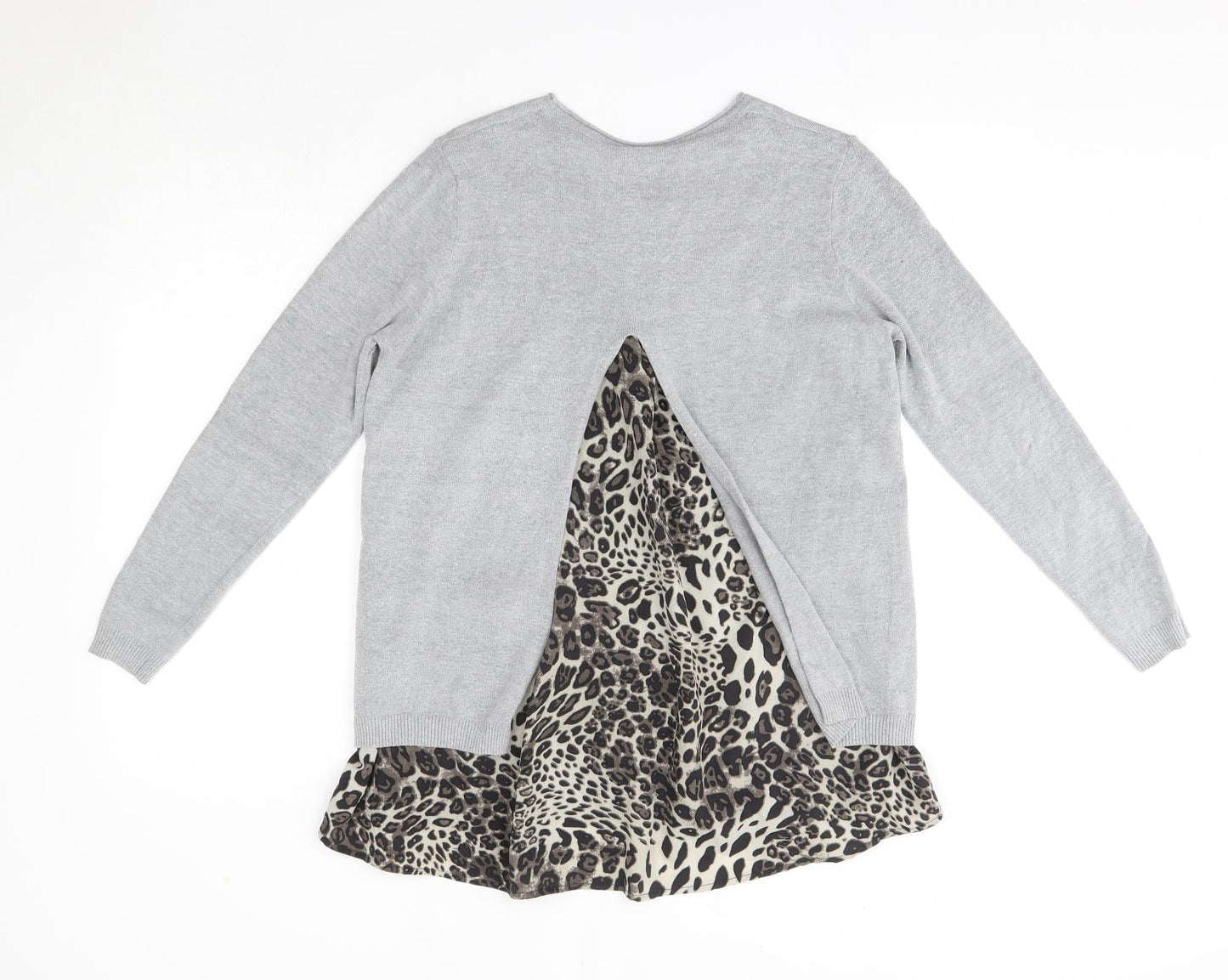 Finery Womens Grey Round Neck  Viscose Pullover Jumper Size S