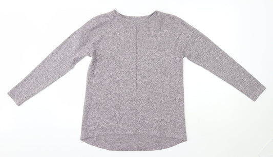 Peacocks Womens Purple Round Neck  Polyester Pullover Jumper Size 8