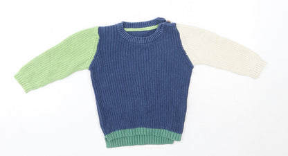 Marks & Spencer Baby Multicoloured  100% Cotton Pullover Jumper Size 9-12 Months
