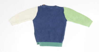 Marks & Spencer Baby Multicoloured  100% Cotton Pullover Jumper Size 9-12 Months