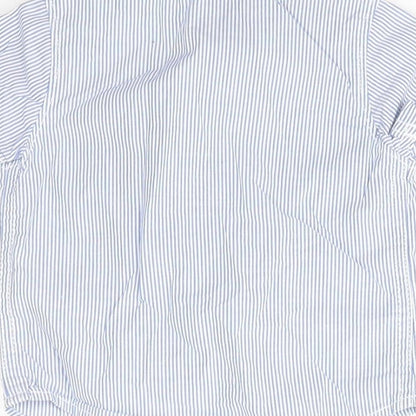 Carter's Baby Blue Striped 100% Cotton Basic Button-Up Size 0-3 Months Collared