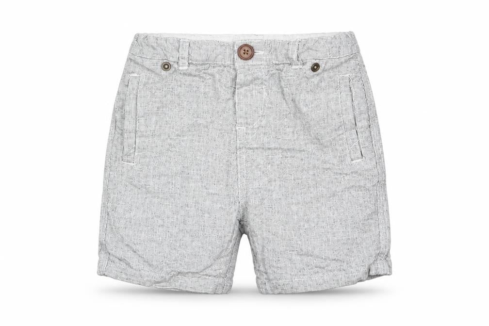 Primark Boys Grey Check Linen Dungarees Trousers Size 2-3 Years  Regular Button - Linen Look trousers