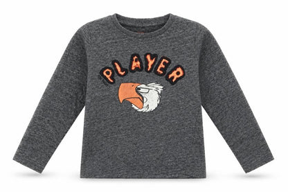 Tom Tailor Boys Grey Animal Print Cotton Basic Casual Size 2-3 Years Roll Neck Pullover - Player Eagle Head