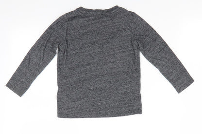 Tom Tailor Boys Grey Animal Print Cotton Basic Casual Size 2-3 Years Roll Neck Pullover - Player Eagle Head