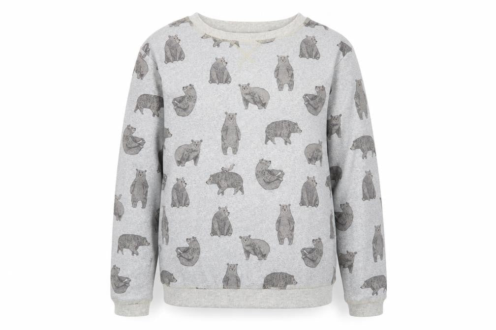 Next Womens Grey Animal Print Polyester Top Pyjama Top Size XS
