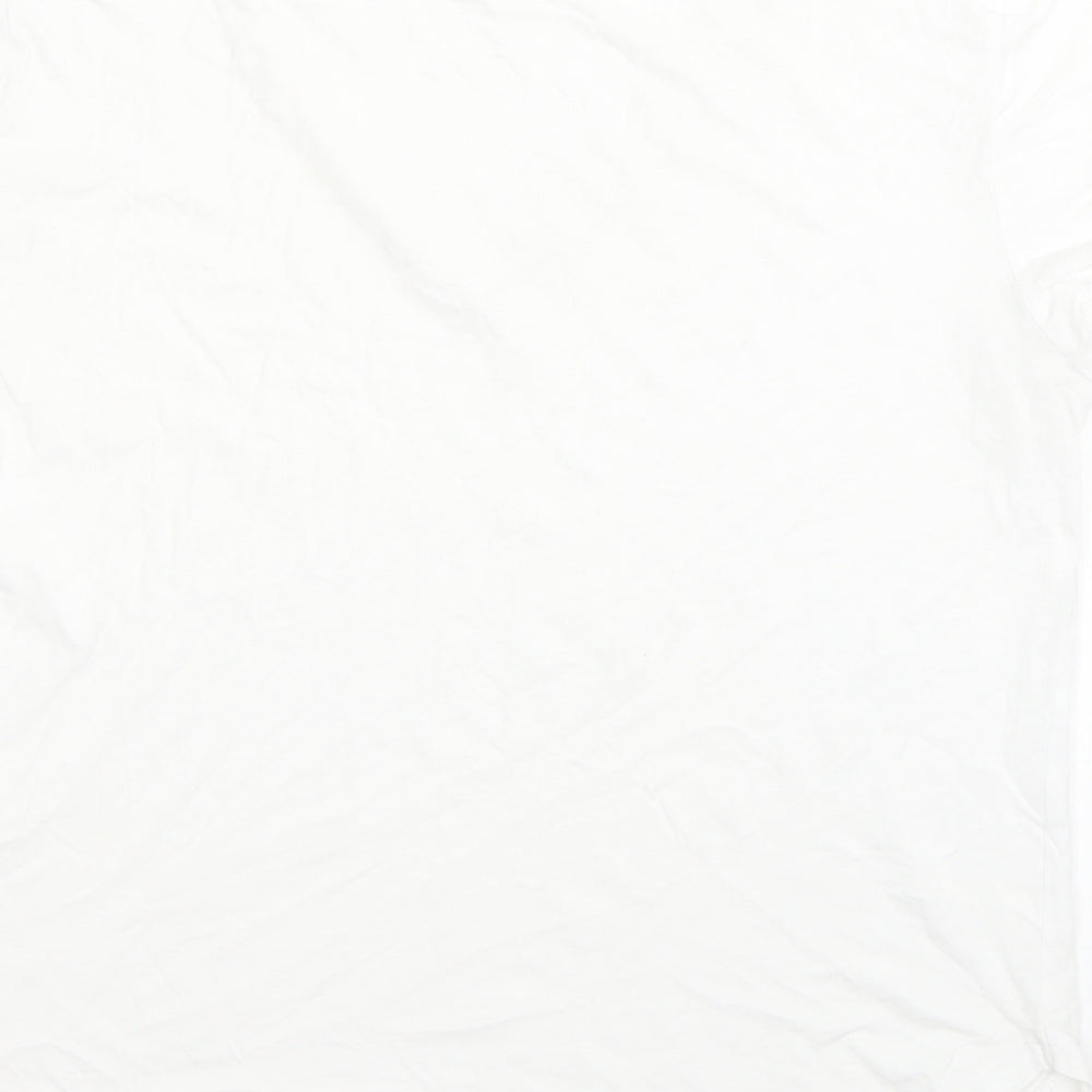 H&M Womens White  100% Cotton Basic T-Shirt Size M Round Neck