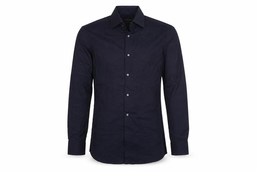Next Mens Blue  Cotton  Dress Shirt Size 39 Collared Button