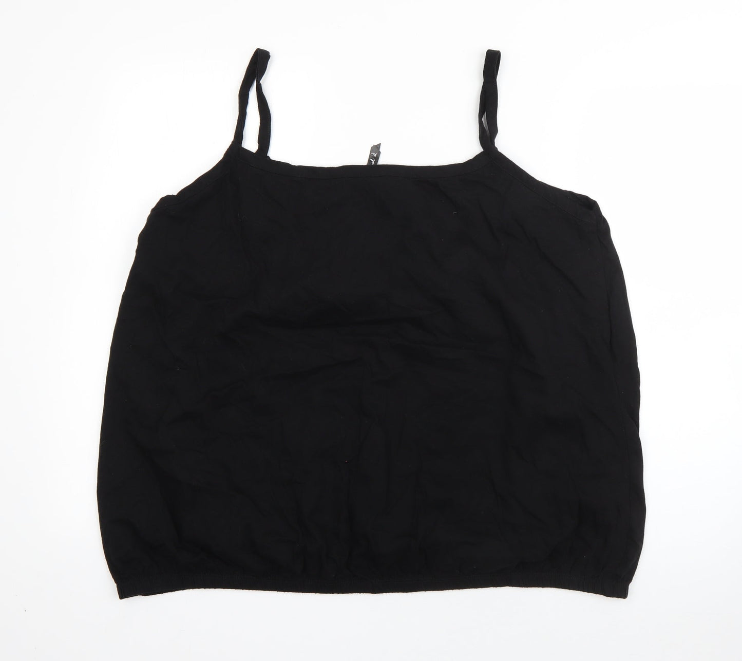 BM Womens Black  Cotton Basic Blouse Size XL Square Neck
