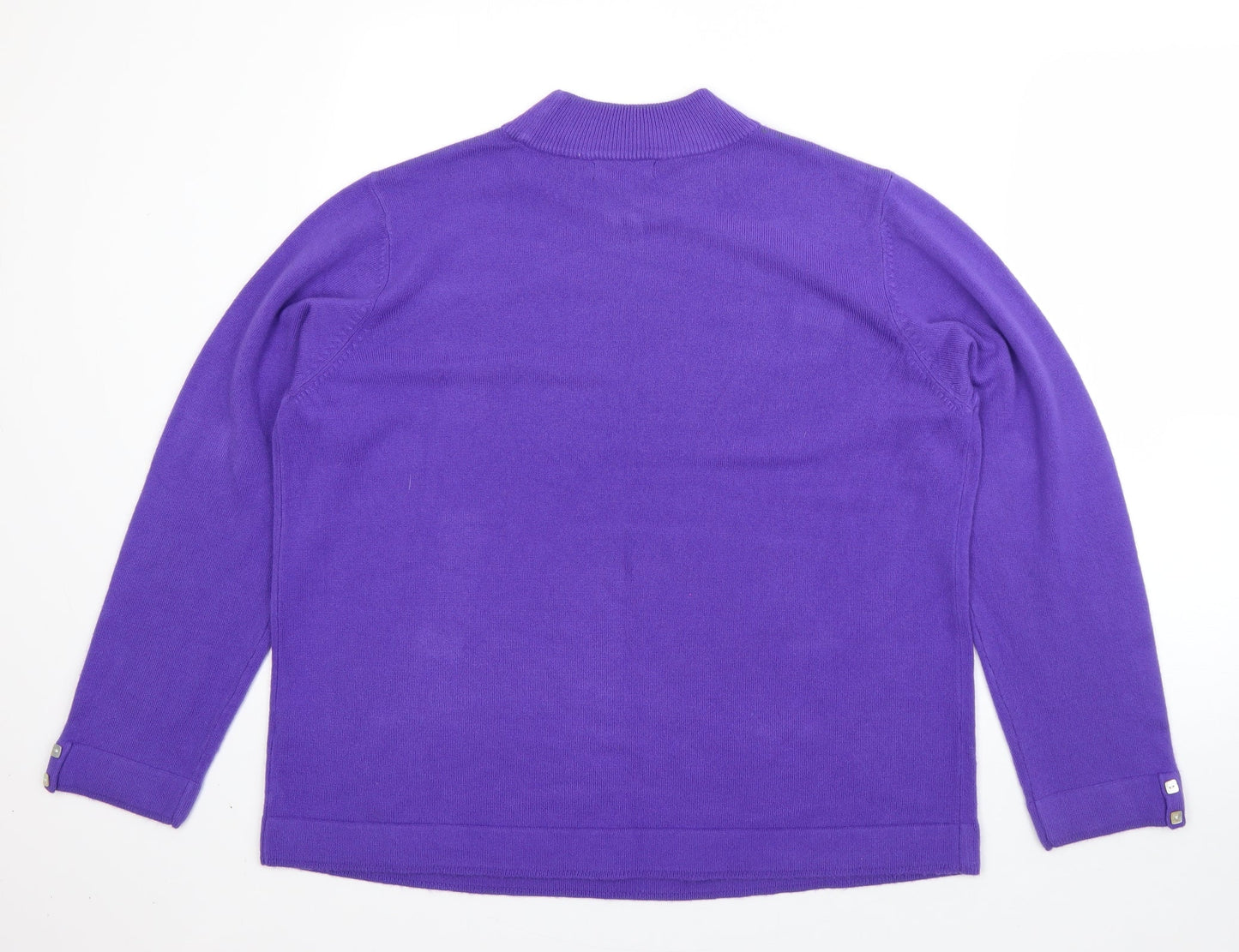 BM Womens Orange High Neck  Acrylic Pullover Jumper Size L