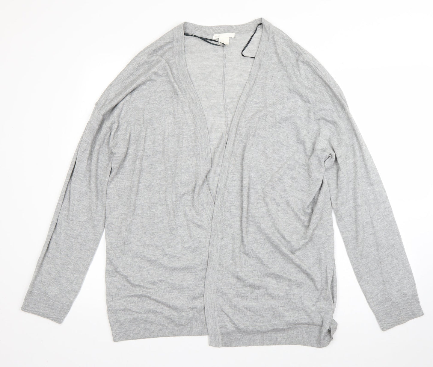 H&M Womens Grey V-Neck  Acrylic Cardigan Jumper Size M