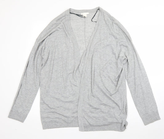 H&M Womens Grey V-Neck  Acrylic Cardigan Jumper Size M