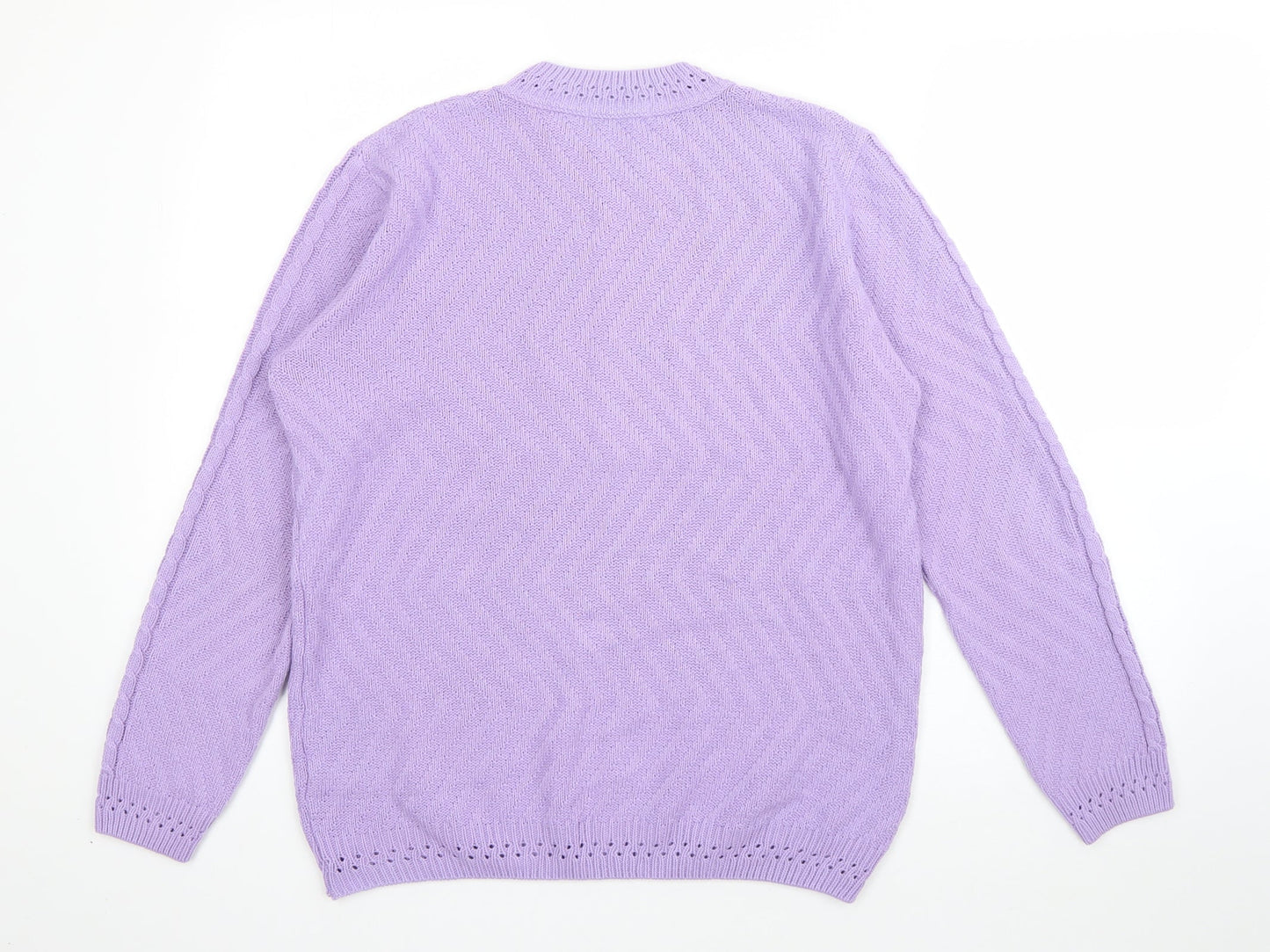 Berkertex Womens Purple Round Neck  Acrylic Pullover Jumper Size 12
