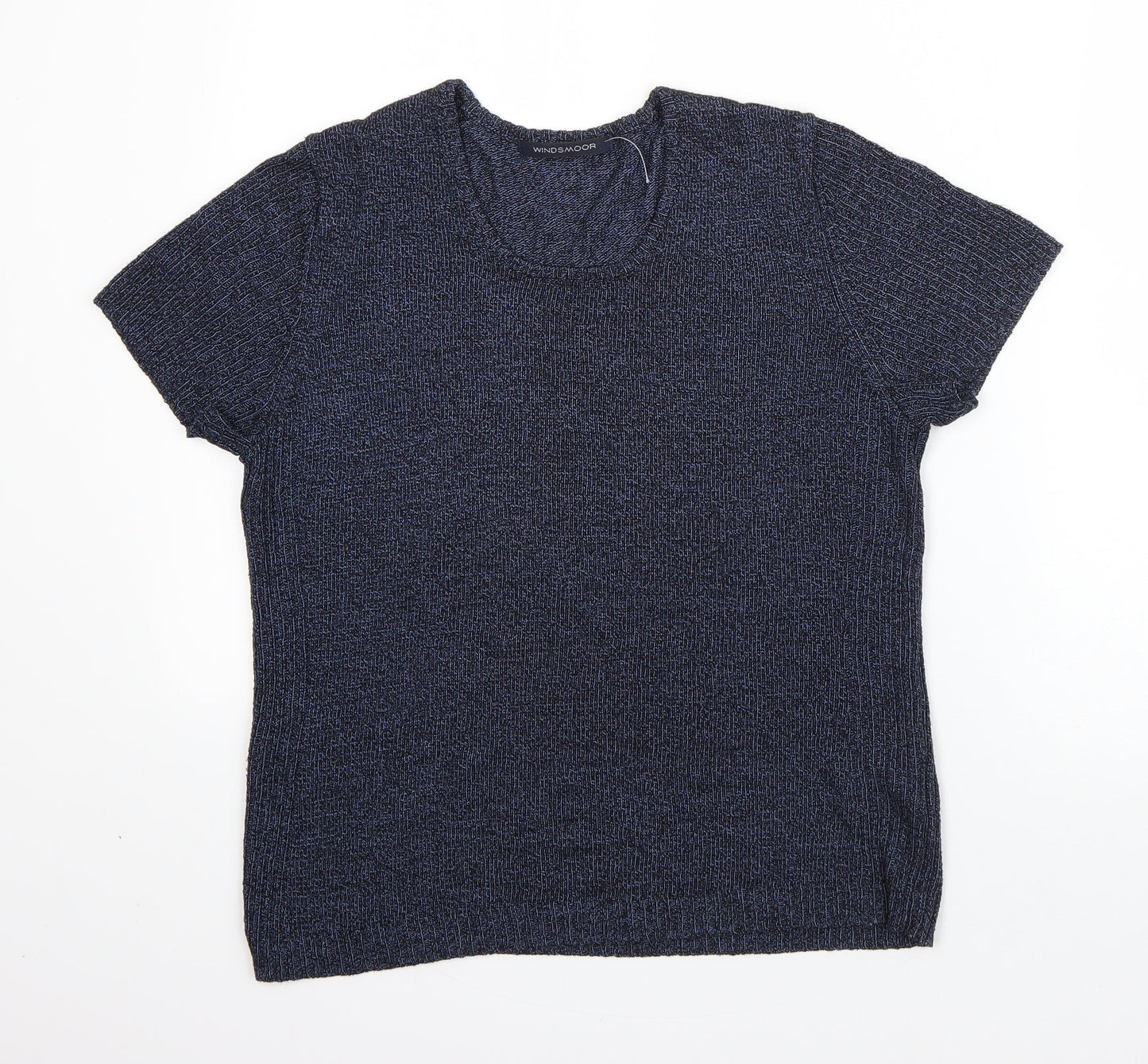 Windsor Womens Blue Round Neck  Viscose Pullover Jumper Size S
