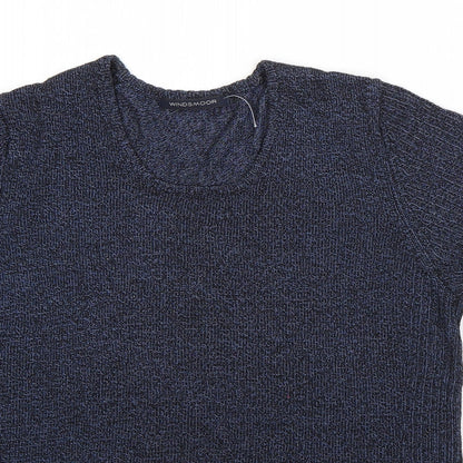 Preloved Windsor Womens Blue Round Neck  Viscose Pullover Jumper Size S - Detail