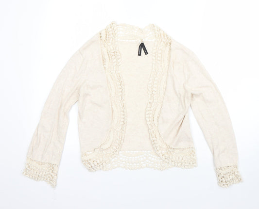 Atmosphere Womens Beige V-Neck  Cotton Cardigan Jumper Size 8