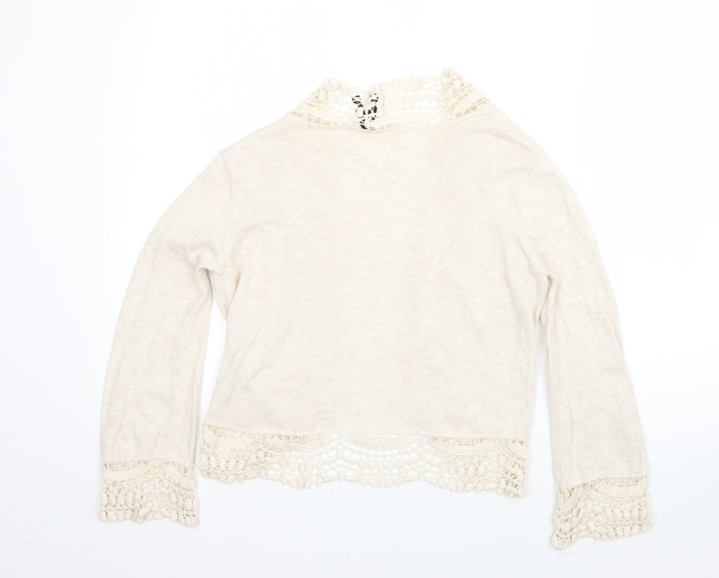 Atmosphere Womens Beige V-Neck  Cotton Cardigan Jumper Size 8