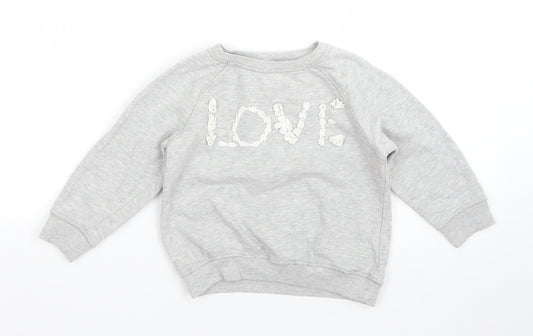 NEXT Boys Grey  Cotton Pullover Sweatshirt Size 4 Years