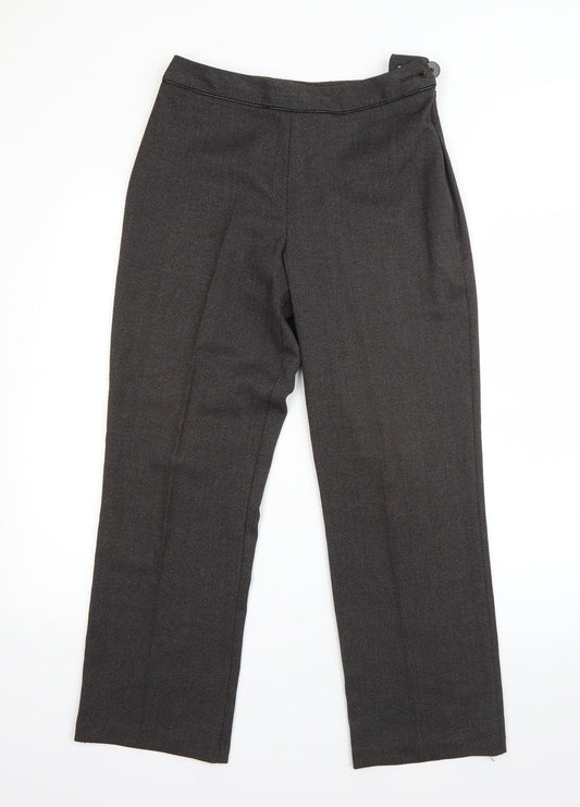 M&S Womens Grey  Viscose Dress Pants Trousers Size 8 L26 in Regular