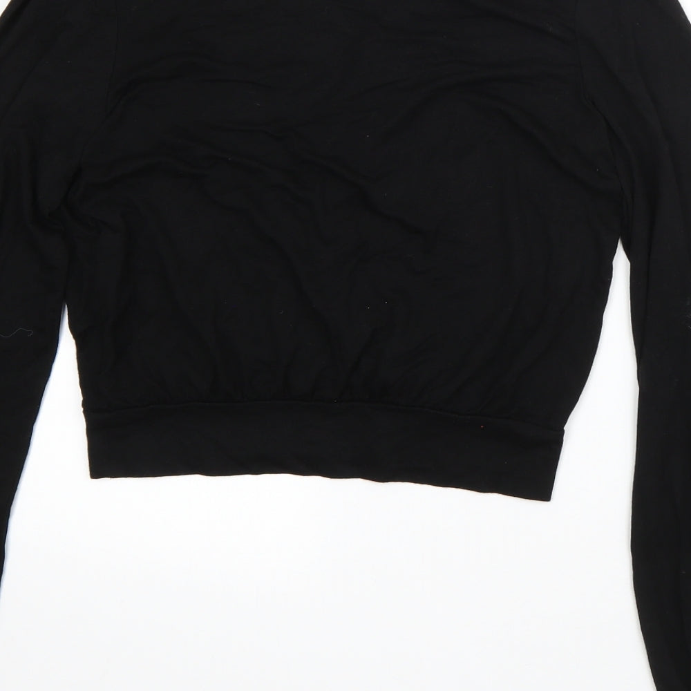 Bershka Womens Black V-Neck  Viscose Vest Jumper Size S