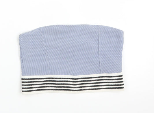 Topshop Womens Blue  Cotton Basic T-Shirt Size 10