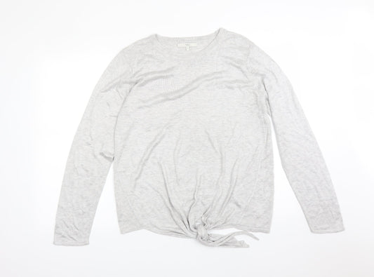 NEXT Womens Grey  Viscose Basic T-Shirt Size 16 Round Neck