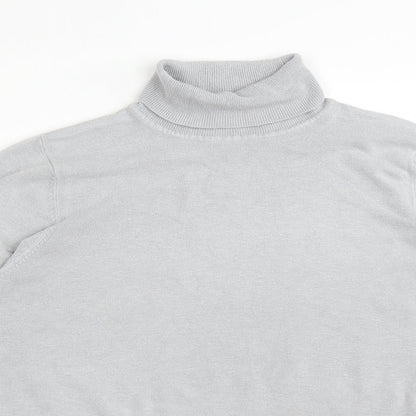 Preloved CMD Womens Grey  Acrylic Basic T-Shirt Size L Roll Neck - Detail