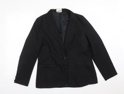 Preloved Debenhams Womens Black  Polyester Jacket Suit Jacket Size 14 - Front