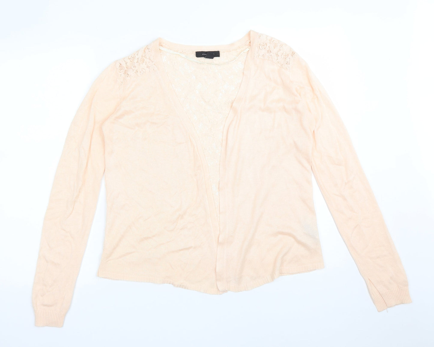 Atmosphere Womens Orange  Floral Acrylic Cardigan Jumper Size M