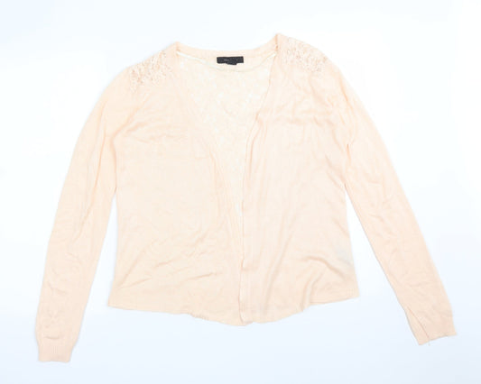 Atmosphere Womens Orange  Floral Acrylic Cardigan Jumper Size M