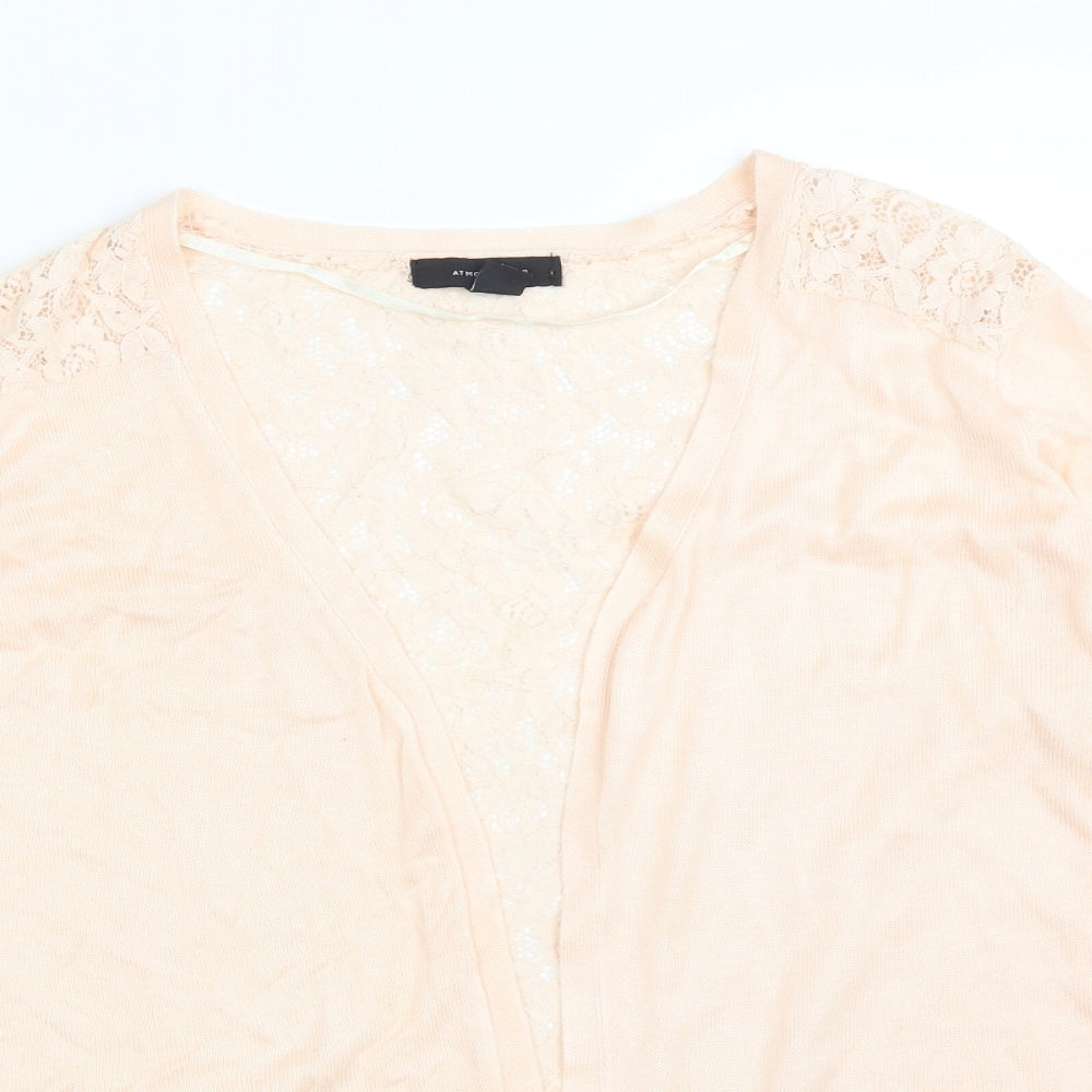 Atmosphere Womens Orange  Floral Acrylic Cardigan Jumper Size M