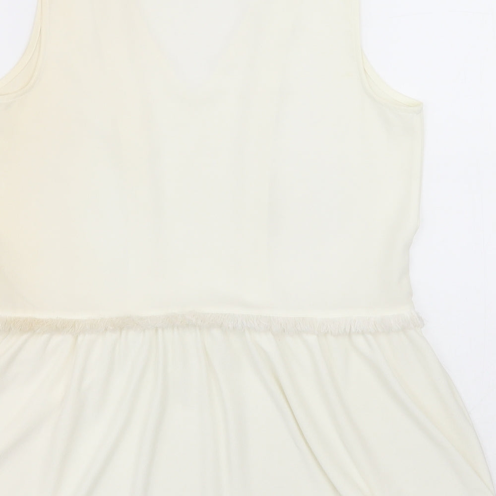 NEXT Womens Ivory  Polyester A-Line  Size 6  V-Neck