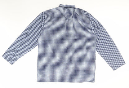 Preloved Marks and Spencer Mens Blue Plaid Polyester  Button-Up Size M Collared - Back