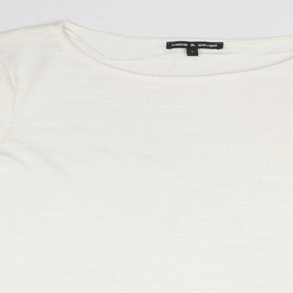 Preloved Cable & Gauge Womens Ivory Round Neck  Polyester Pullover Jumper Size L - Detail