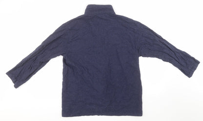 Preloved Preworn Mens Blue  Cotton  Button-Up Size L High Neck - Back