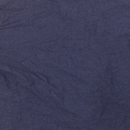 Preloved Preworn Mens Blue  Cotton  Button-Up Size L High Neck - Label