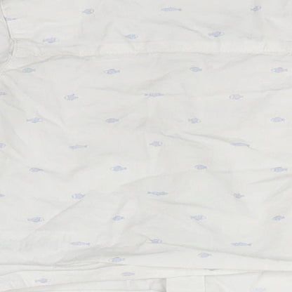 Preloved mamas & papas Girls White  Cotton Basic Button-Up Size 9-12 Months Collared  - Fish - Label