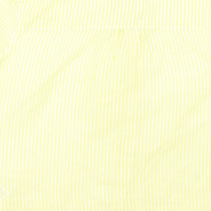 Preloved NEXT Womens Yellow Striped Cotton Basic Button-Up Size 6 Round Neck - Label