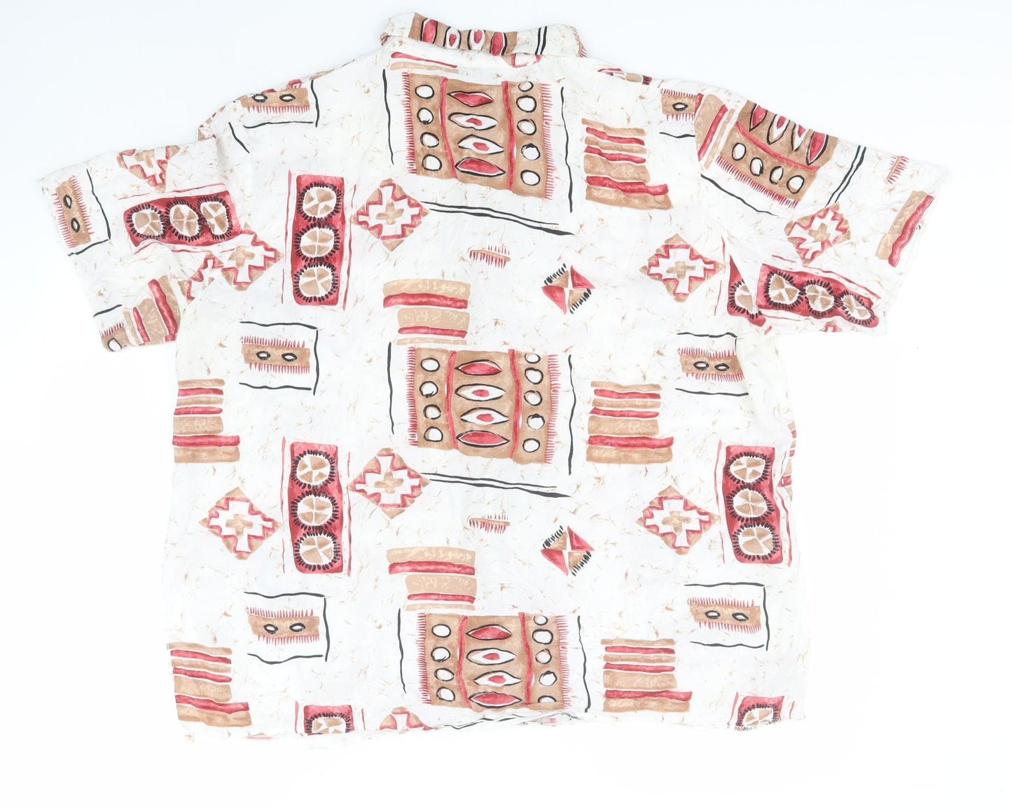 Separate Isse Womens White Geometric Viscose Basic Button-Up Size 20 Collared