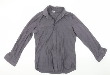Preloved NEXT Mens Grey  Cotton  Button-Up Size 16 Collared - Front