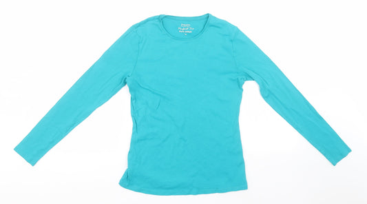 Papaya Womens Green Round Neck  Cotton Pullover Jumper Size 14