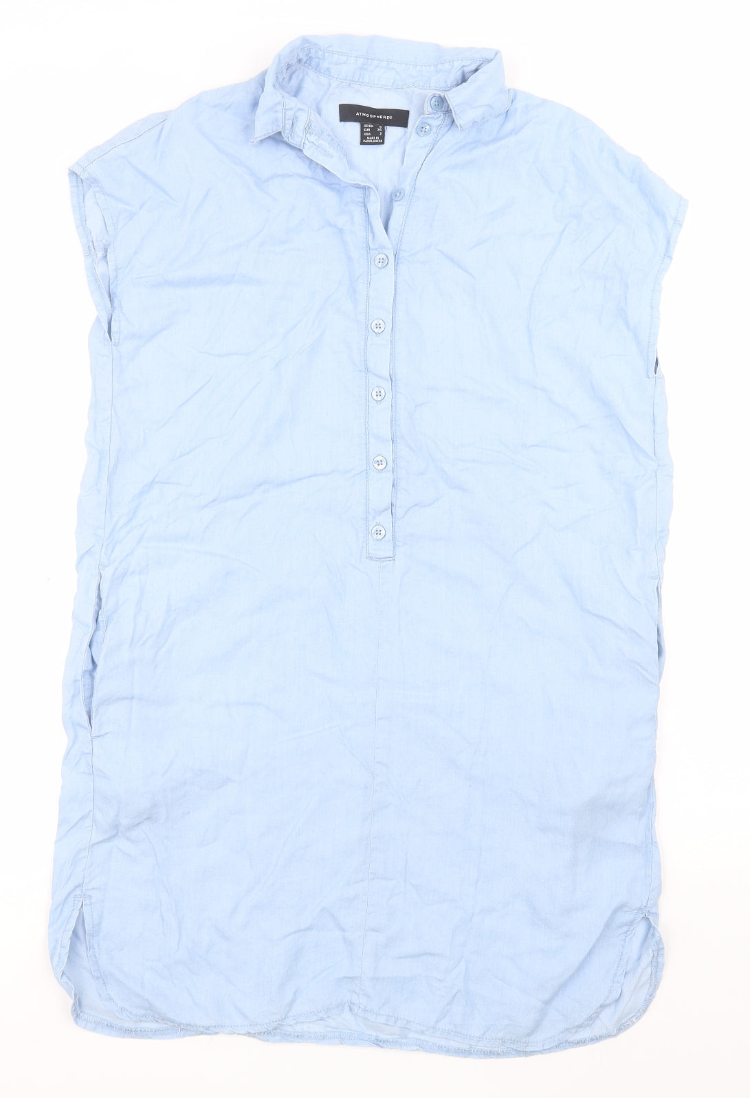 Atmosphere Womens Blue   Basic T-Shirt Size 6 Collared