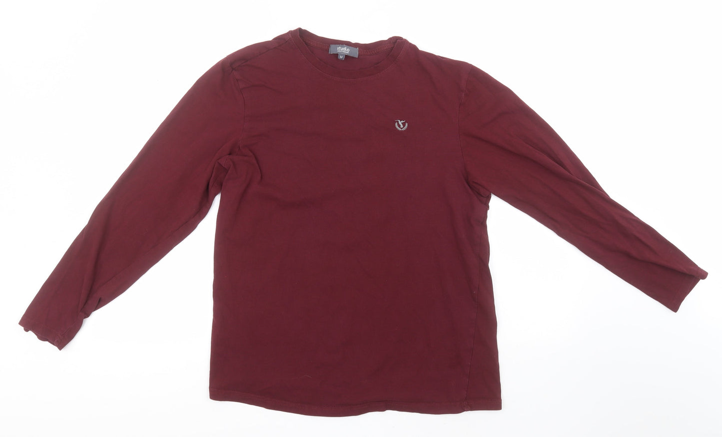 Studio Womens Red Round Neck  Cotton Pullover Jumper Size M