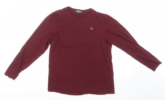 Studio Womens Red Round Neck  Cotton Pullover Jumper Size M