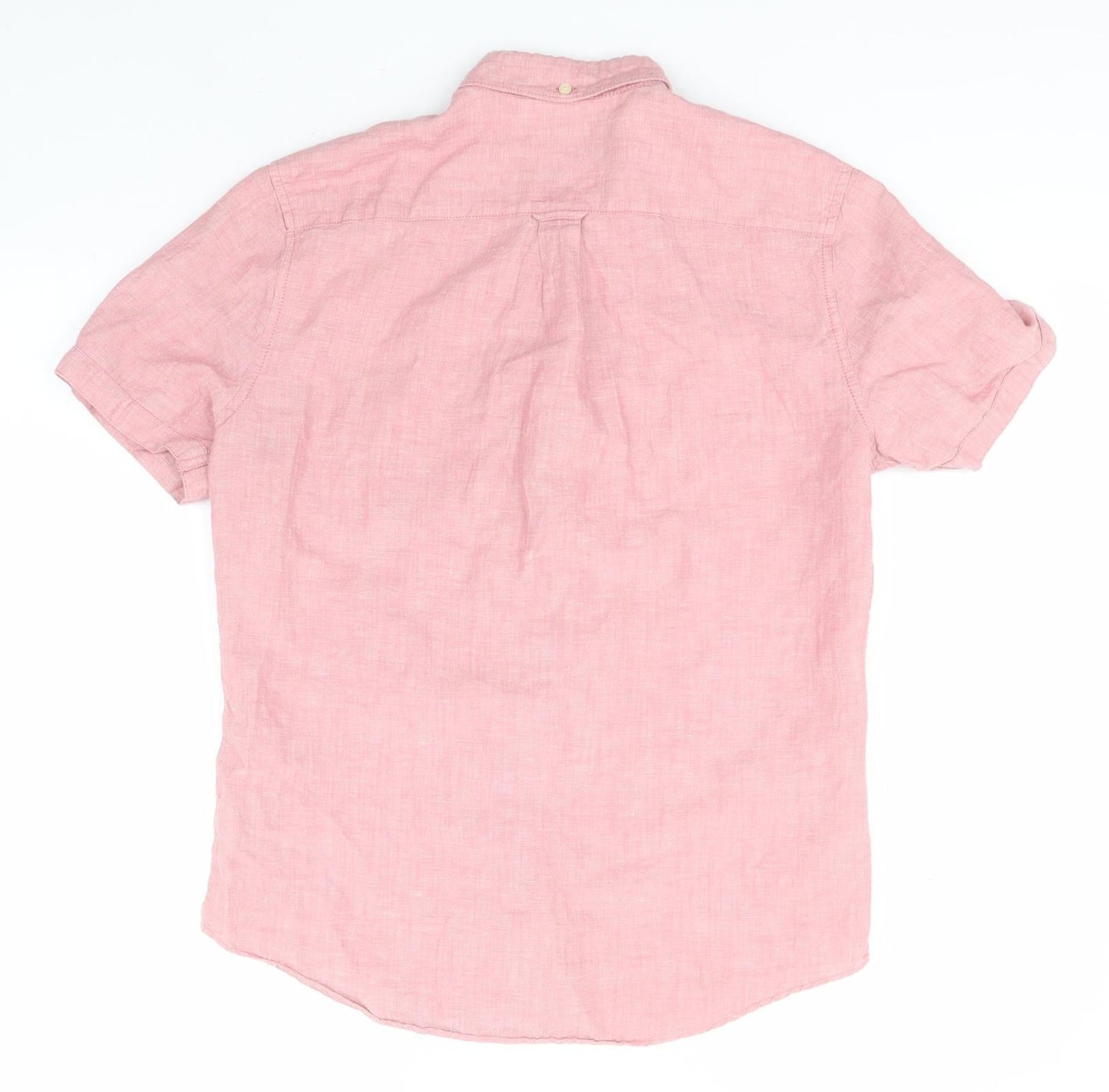 NEXT Womens Pink  Linen Basic Button-Up Size M Collared