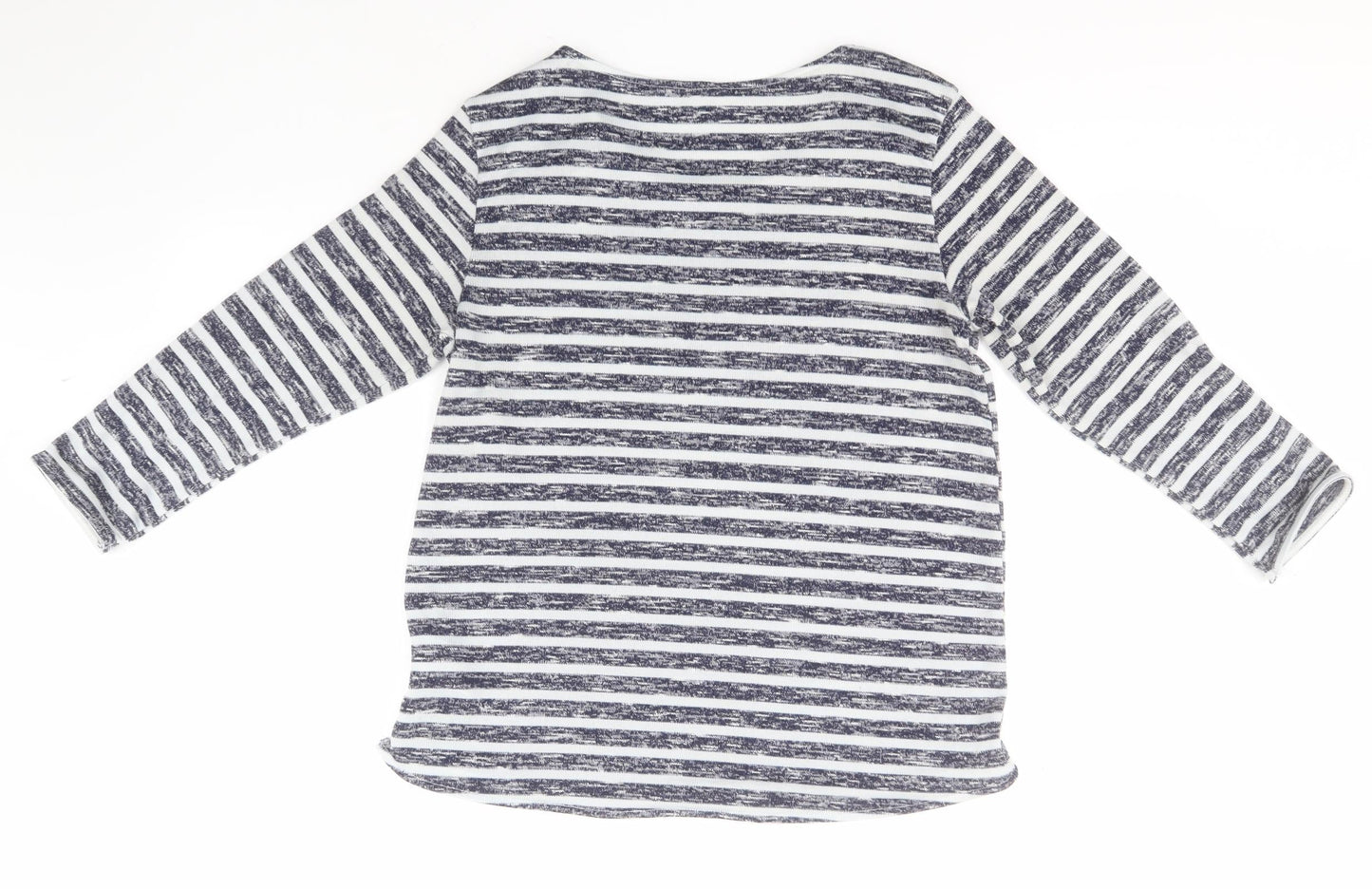 Red Herring Womens Blue Round Neck Striped Polyester Pullover Jumper Size 14